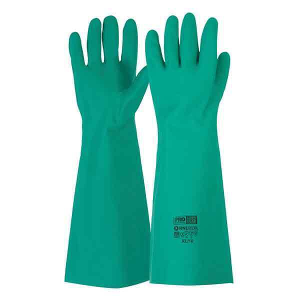 45cm Green Nitrile Gauntlet Gloves Medium (8)