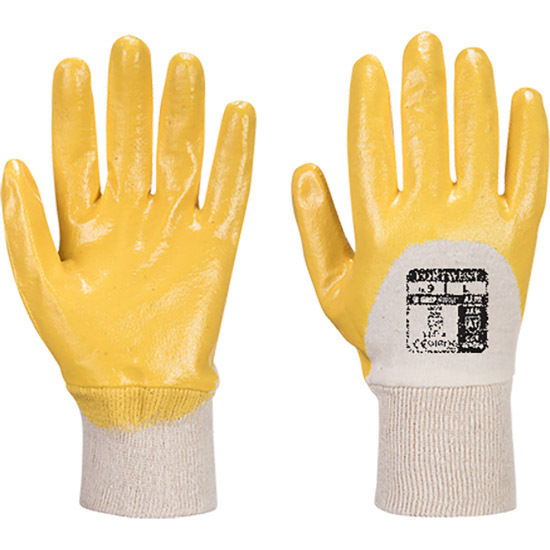 Nitrile Light Knitwrist Glove Yellow Large Regular 24x Pack