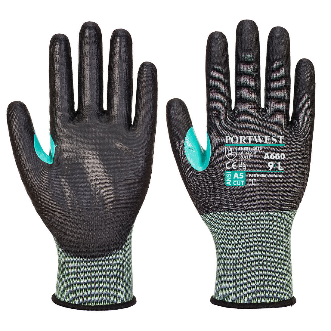 CS VHR18 PU Cut Glove Colour Black Size L