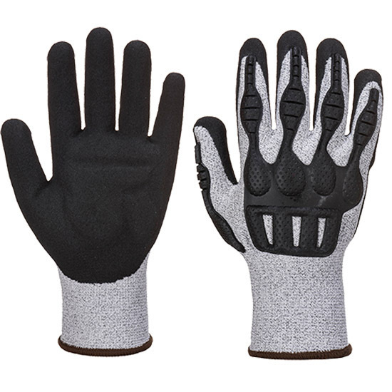 TPV Impact Cut Glove Grey/Black Large Regular 2x Pack