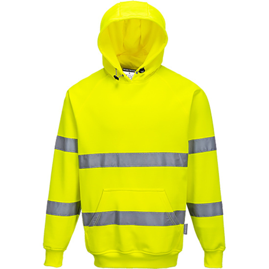 Hi-Vis Hooded Sweatshirt Yellow Small Regular