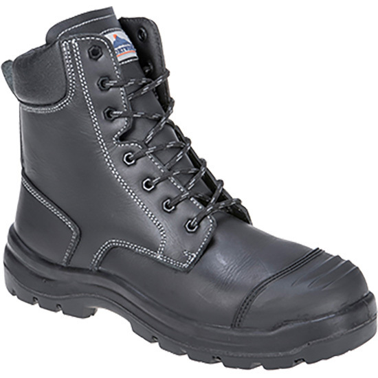PORTWEST HRO S3 SAFETY BOOT.BLACK LEATHER.COMBAT.WORK.WIDE FITTING.SECURITY BOOT 