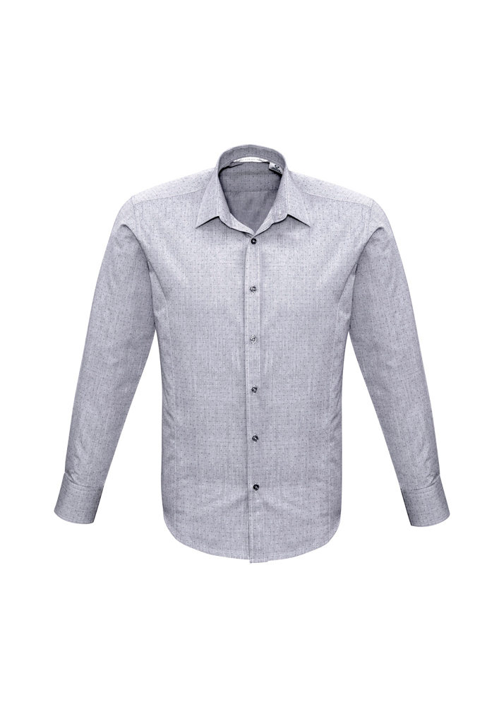 Mens Trend Long Sleeve Shirt Silver XSmall