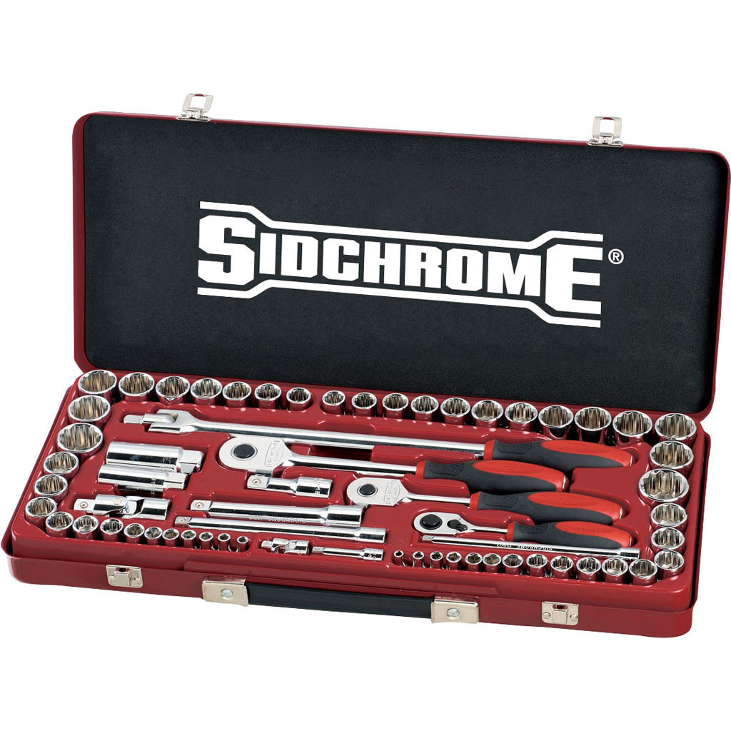 Sidchrome 64 piece 1/4", 3/8" & 1/2" Drive Socket Set SCMT19120