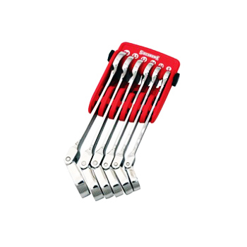 Sidchrome 6 Piece Ergo Rack Combination Flex Head Geared Spanner Set - Metric SCMT22293