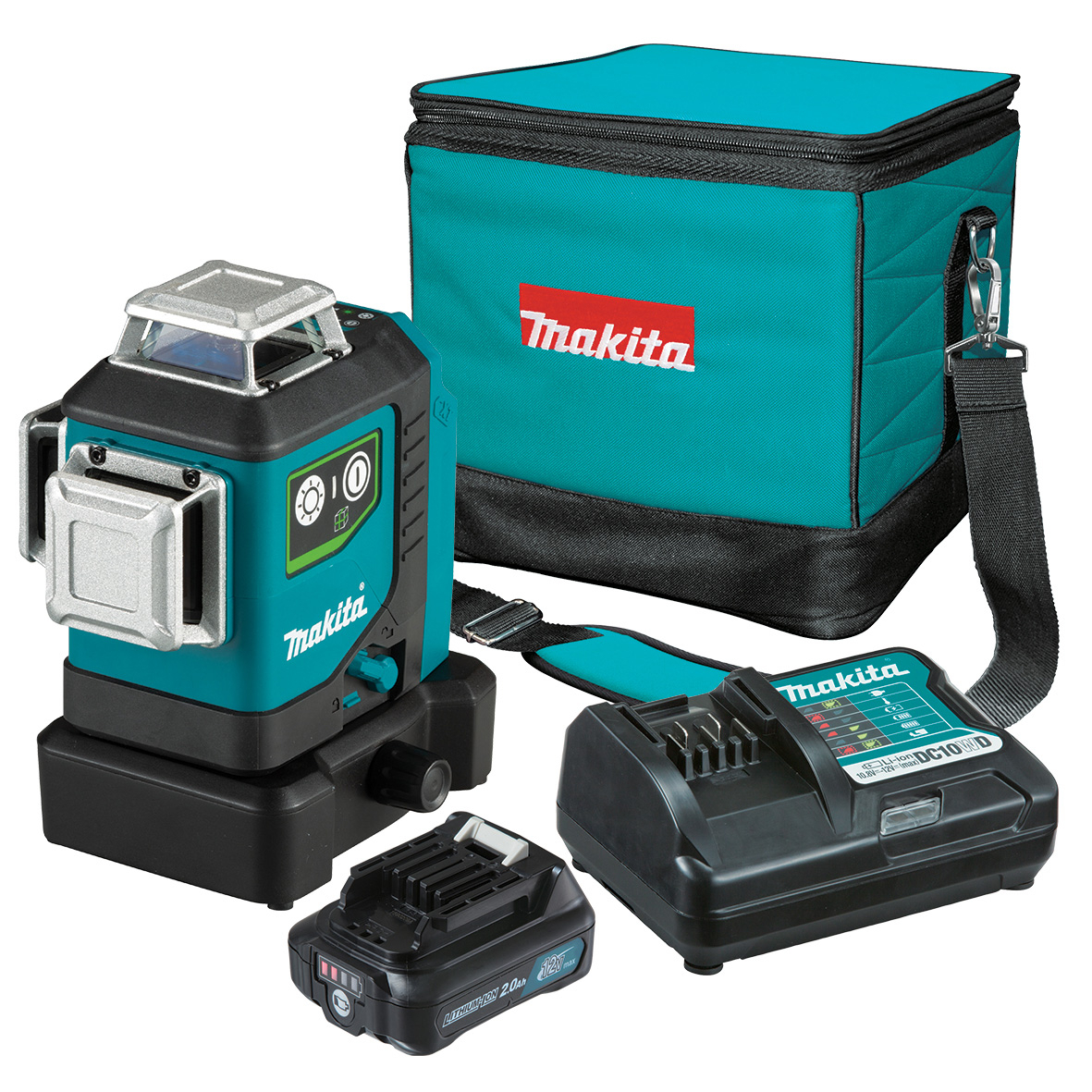 Makita 12V Max Green 3x 360° Line Laser 2.0ah Set SK700GDWA