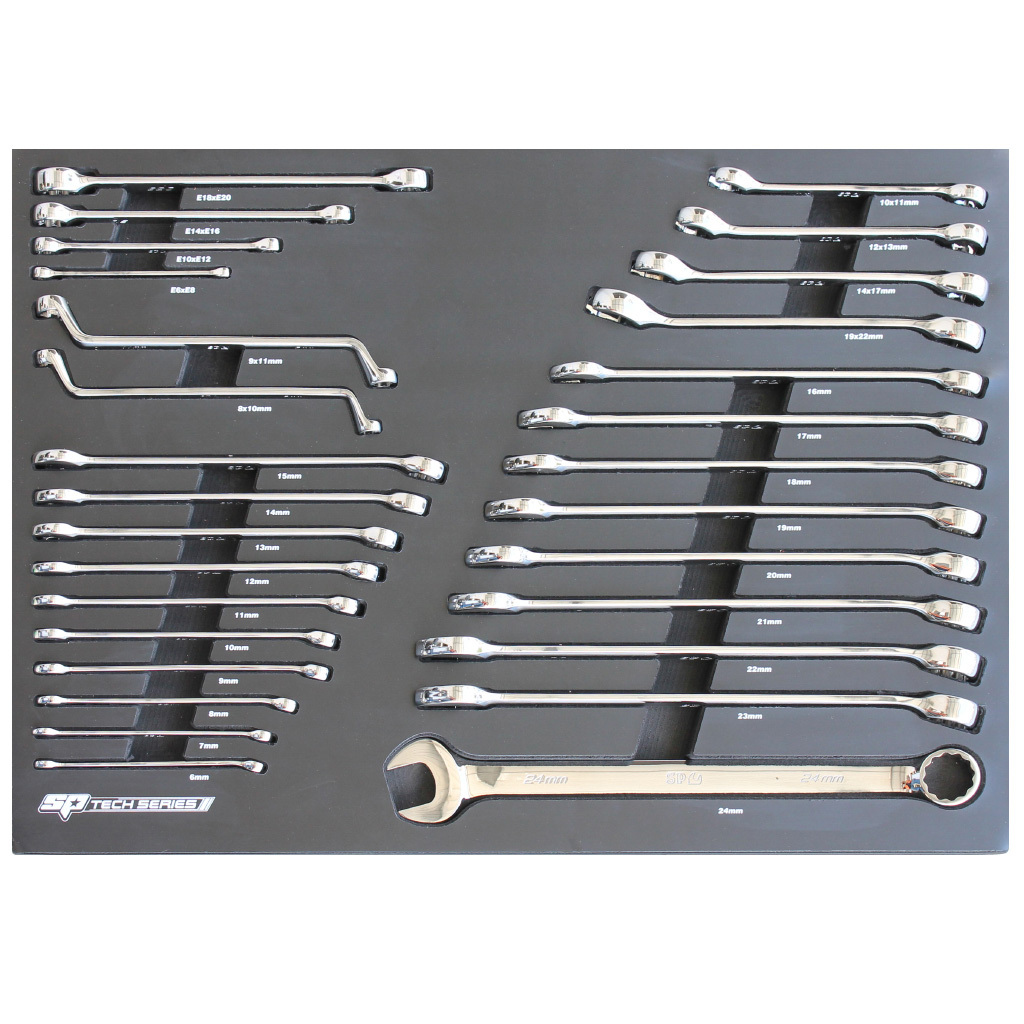 SP Tools 29pc Foam Tray - TECH SERIES Metric - Spanners Included SP50019