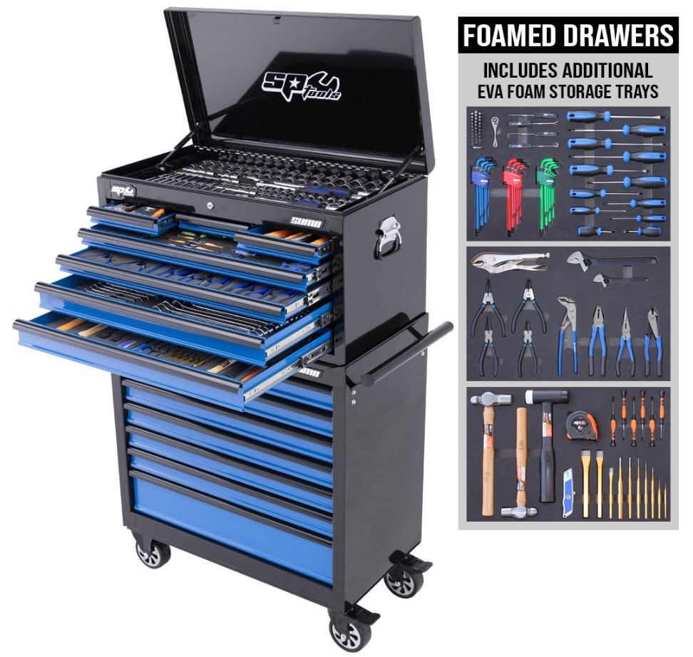 SP Tools 417pc Metric/SAE - Black/Blue 14 Dr Sumo Tool Kit SP50176X