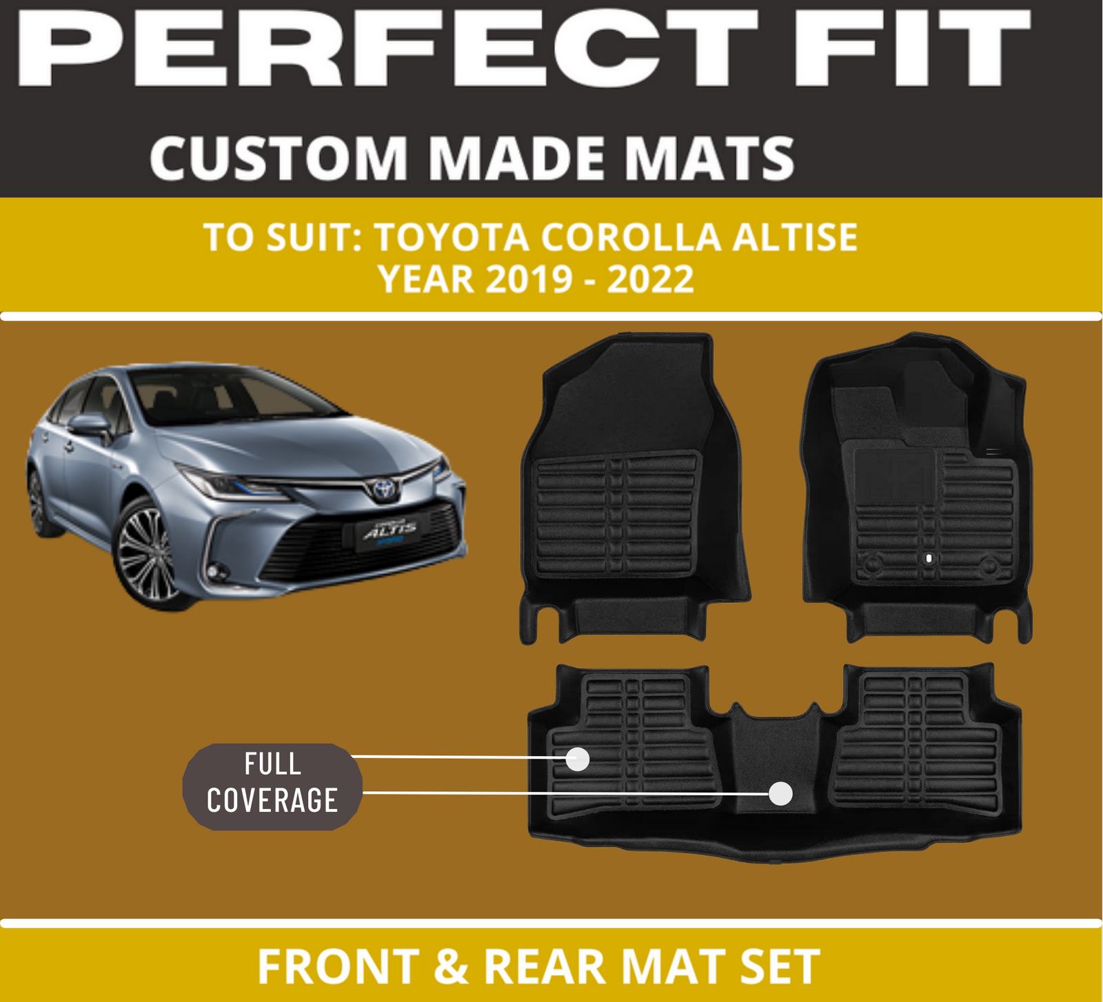 Custom Car Floor Mats for Toyota Corolla Altise