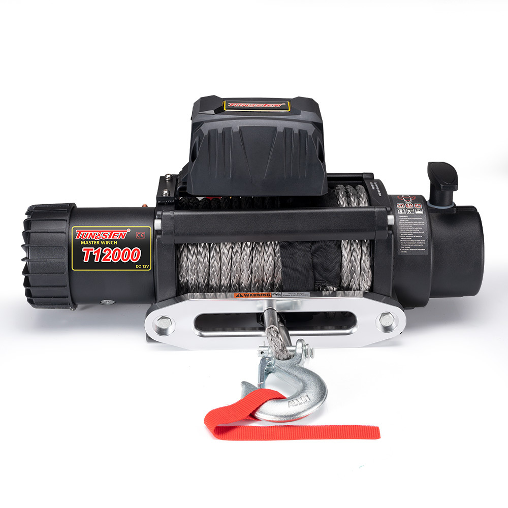 TUNGSTEN 12V 12000LBS Electric Winch Synthetic Rope