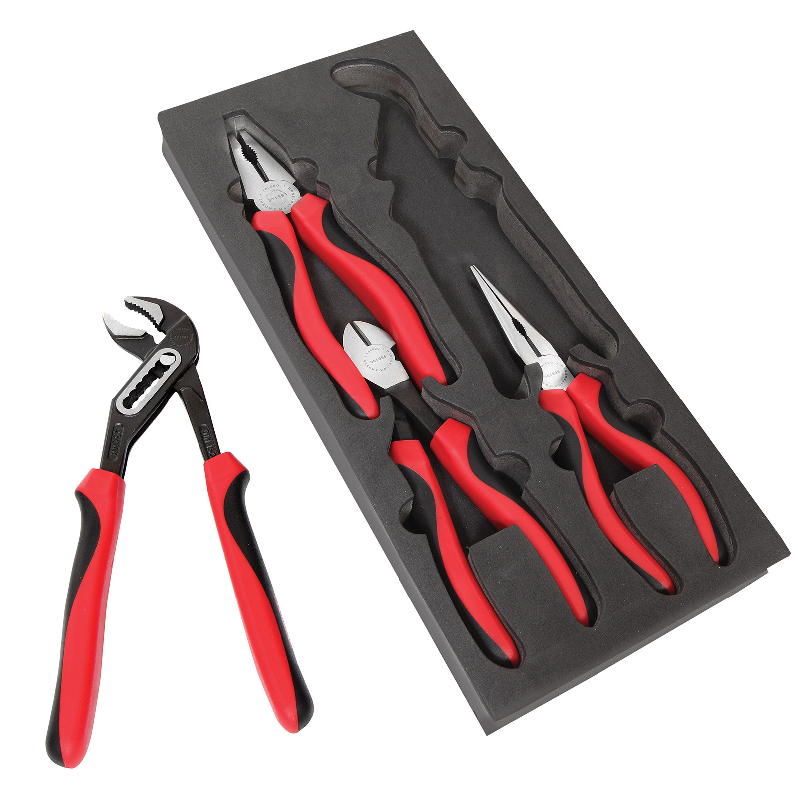 Toledo 4 Piece Plier Set in Moulded Foam Tray TPSA01