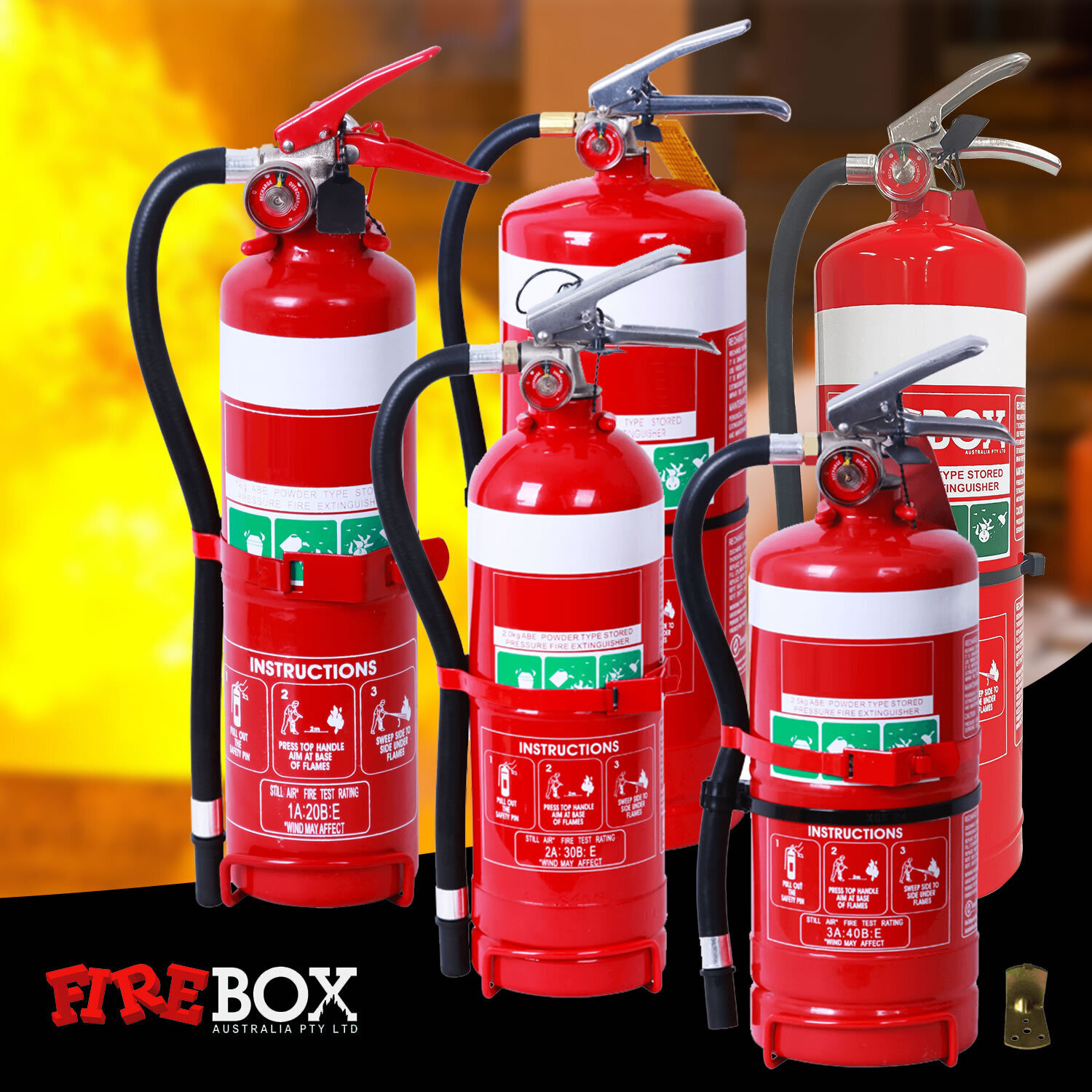 2.5KG High Pressure Dry Powder Fire Extinguisher with Vehicle and Wall Bracket