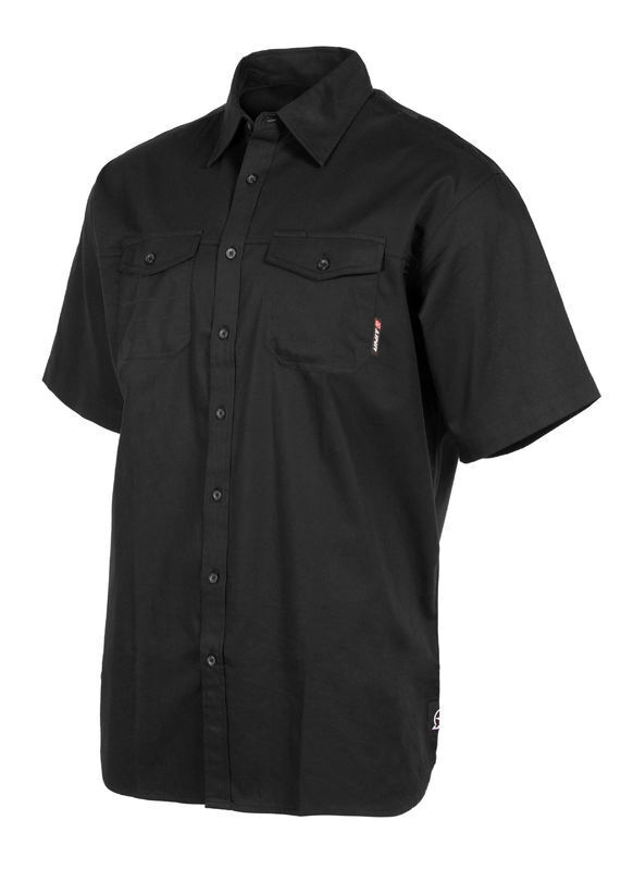 Unit Mens Shirt Task Workwear SS 2XL Black