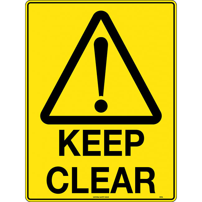 Keep Clear Safety Sign 300x225mm Metal