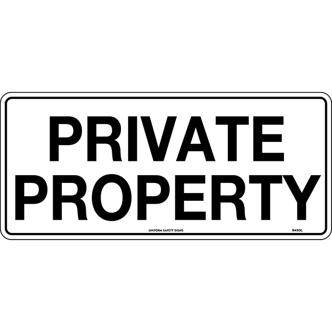 Private Property Sign 450x200mm Metal