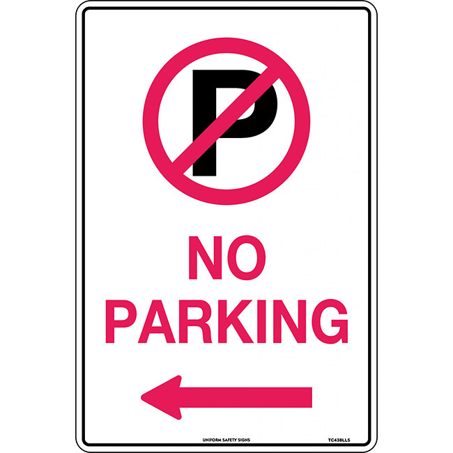 No Parking with Double Arrows and Symbol Traffic Safety Sign Metal 450x300mm