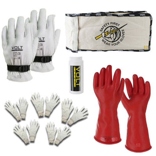 Class 0 Low Voltage (1000V) Insulated Glove Kit with 11 Gloves