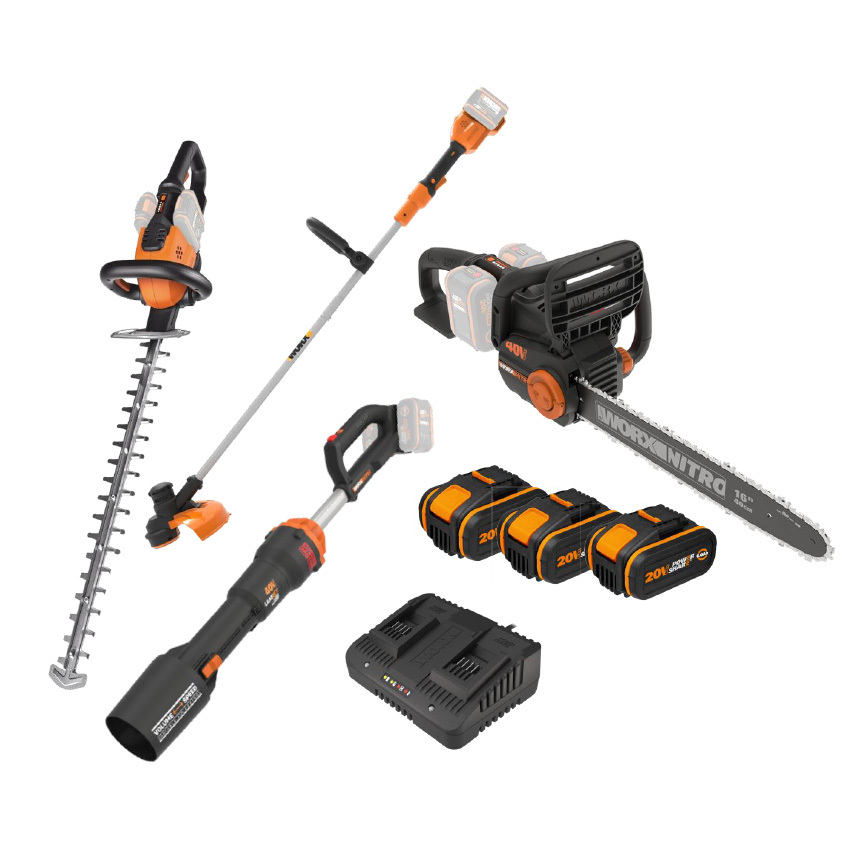 Worx Nitro Power Share 40-Volt 25-in Hedge Trimmer 2 Ah (Battery and Charger Included)