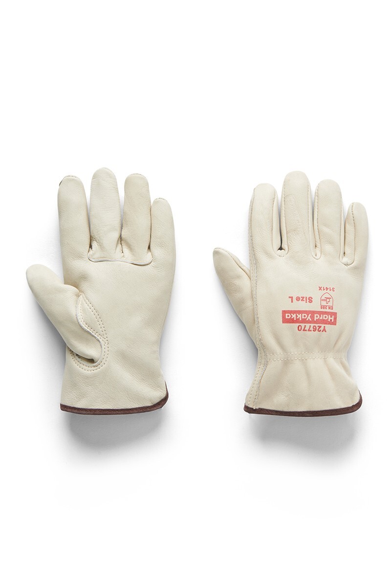 Hard Yakka Leather Rigger Glove Colour Light Grey Size S