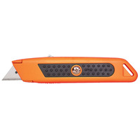 Sterling Auto-Retracting Orange Safety Knife with Rubber Grip 114-2R