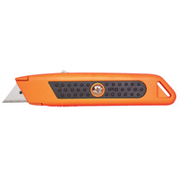 Sterling Auto-Retracting Orange Safety Knife with Rubber Grip 114-2R