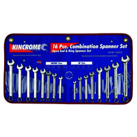 Kincrome Combination Spanner Set 16 Piece Imperial & Metric 1352416