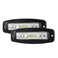 LIGHTFOX Pair 7Inch Led Work Light Bar Flush Mount Combo Reverse Fog Lamp 4WD