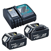 Makita 18V 2x 4.0Ah Batteries (BL1840L-B) & Fast Charger (DC18RC) Set 198497-6