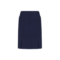 Biz Corporates Siena Womens Front Pleat Detail Straight Skirt Marine Size 4