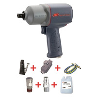 Ingersoll Rand 1/2" Impact Wrench with Nitto Style Whip Hose Kit 2135TIMAX-H