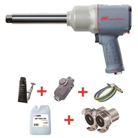Ingersoll Rand 3/4" Quiet Impact Wrench with 6" Anvil with Claw Coupling Whip Hose 2145QiMAX-6-HC