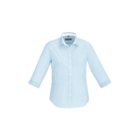 Biz Corporates Fifth Avenue Womens 3/4 Sleeve Shirt Alaskan Blue Size 4