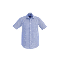 Biz Corporates Hudson Mens Short Sleeve Shirt Patriot Blue Size XS
