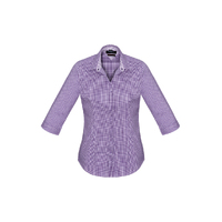 Biz Corporates Newport Womens 3/4 Sleeve Shirt Purple Reign Size 4