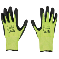 Milwaukee Medium High Visibility Cut Level 3 Polyurethane Dipped Gloves 48738931