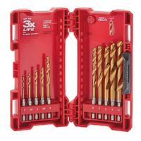 Milwaukee 10 Piece Shockwave Titanium Red Hex Drill Bits Kit 48894859