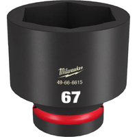 Milwaukee Shockwave 1" Drive 67mm Standard 6 Point Impact Socket 49666615