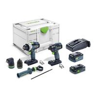 Festool 18V 2 Piece Impact Driver and 4 Speed Hammer Drill TID/TPC 4.0/5.0ah Set in Systainer 577657