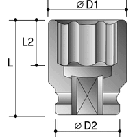 Impact Tools E20 1" Drive E-Type Socket 63350020