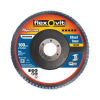 Flexovit 100x16mm Z40 Flexovit Flap Disc - Mega-Line R828 (Blue) 63642582376