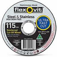 Flexovit 115 x 1.0mm Steel & Stainless Cut Off Disc - MEGA INOX 66252919966