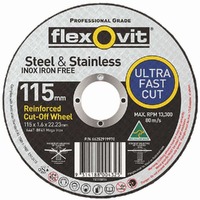 Flexovit 115 x 1.6mm Steel & Stainless Cut Off Disc - MEGA INOX 66252919970