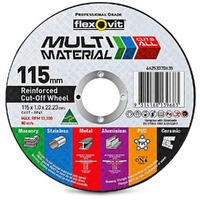 Flexovit 115 x 1.0mm Multi-Purpose Cut Off Disc - MULTIMATERIAL 66253370635