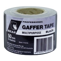 Bear 50mm x 10m Black Multi-Purpose Gaffer Tape 66623336622 