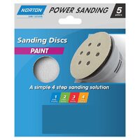 Norton Paint 150mm X 6+1h 5pk Med P80 Step 1 Retail Packed Speed-Grip Discs 66623378414