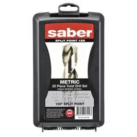 Saber 25 Piece Bright HSS Jobber Drill Set in ABS Plastic Case 8002-M6