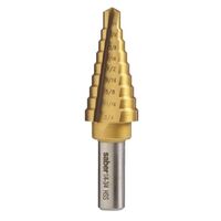 Saber 1/4" - 3/4" HSS Straight Flute TiN Coated Step Drill 8030-F2