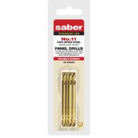 Saber 11 Gauge Hang Sell TiN Coated HSS Double Ended Panel Drill 10 Pack 8040-11T