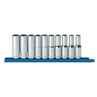 GearWrench 10 Piece 12 Point 1/2" Drive Metric Deep Socket Set 80712
