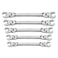 GearWrench 5 Piece Flex Head Flare Nut Non Ratcheting SAE Wrench Set 81910